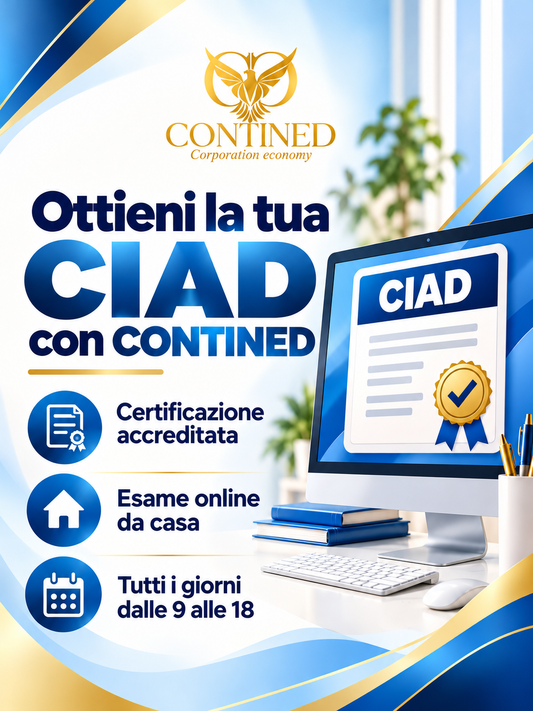 Grafica Contined nei colori pesca e oro con calendario e clessidra, dedicata alle tempistiche delle domande ATA e al conseguimento della CIAD.