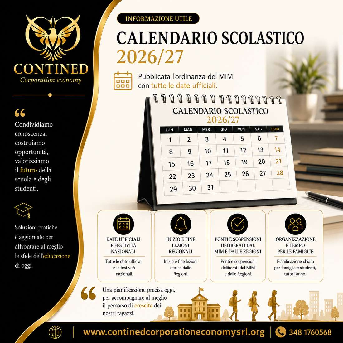 Calendario scolastico 2026/2027: pubblicata l’ordinanza