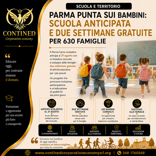Parma anticipa la scuola: due settimane gratuite dal 31 agosto per 630 bambini