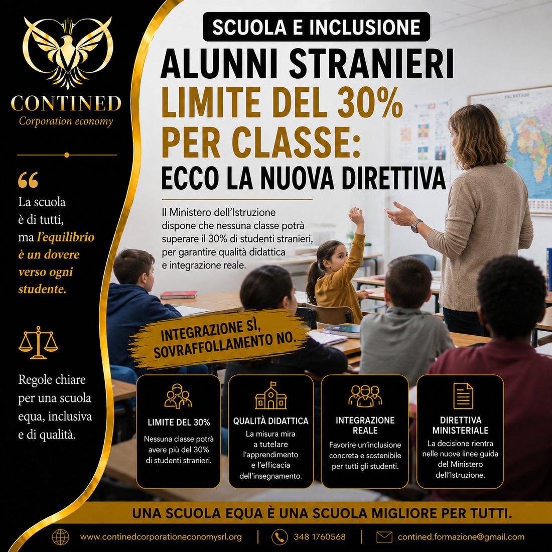 Scuola, limite del 30% di studenti stranieri per classe: la nuova direttiva di Valditara