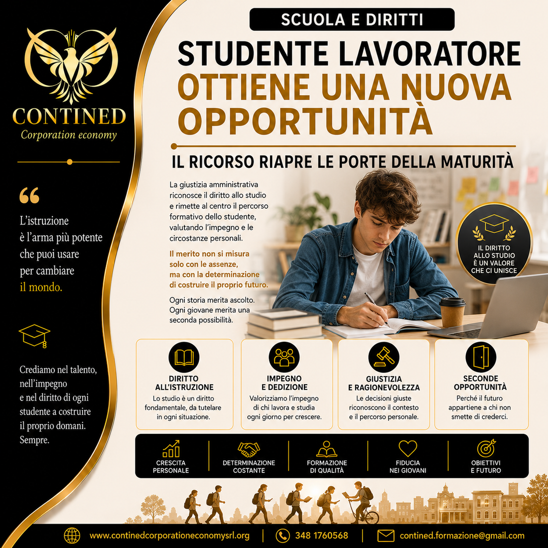Studente lavoratore riammesso alla maturità: il ricorso riapre le porte all’Esame di Stato