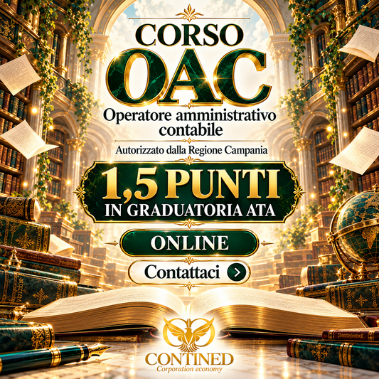 Corso OAC – Operatore Amministrativo Contabile | Formazione Online – 1,5 Punti Graduatorie ATA
