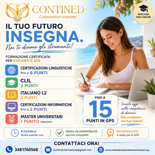 Certificazioni Linguistiche, CLIL, Italiano L2, Master e Certificazioni Informatiche | Contined