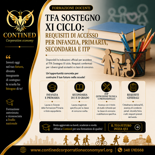 TFA Sostegno XI ciclo 2026: requisiti di accesso, prove e titoli richiesti