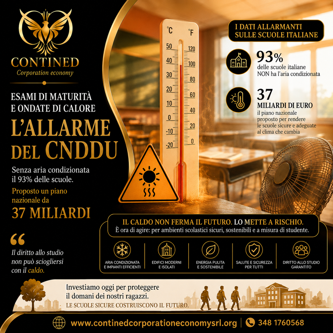 Scuole più moderne e sicure: affrontare il caldo per garantire il diritto allo studio
