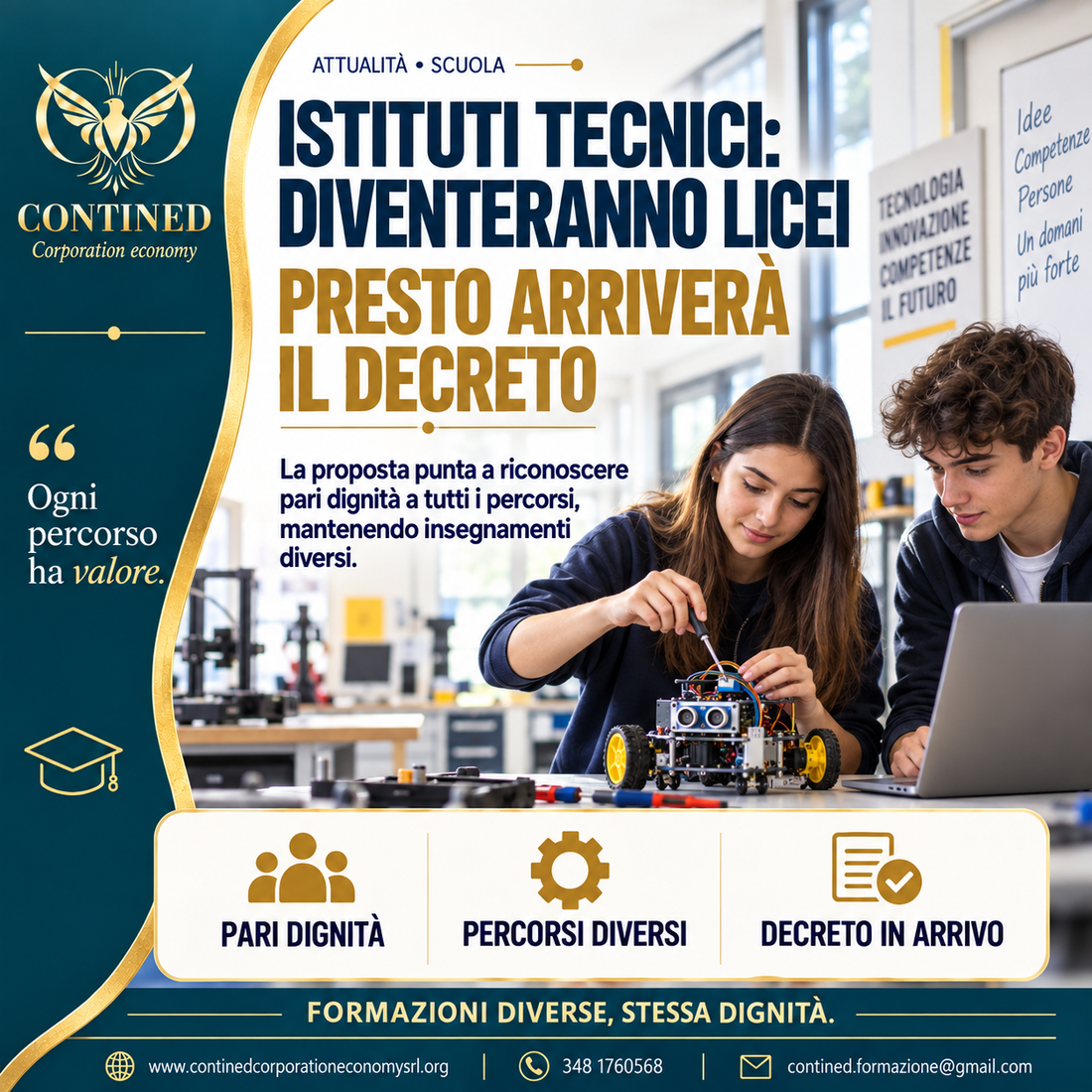 Istituti tecnici e professionali verso il cambio di nome: la proposta di Valditara