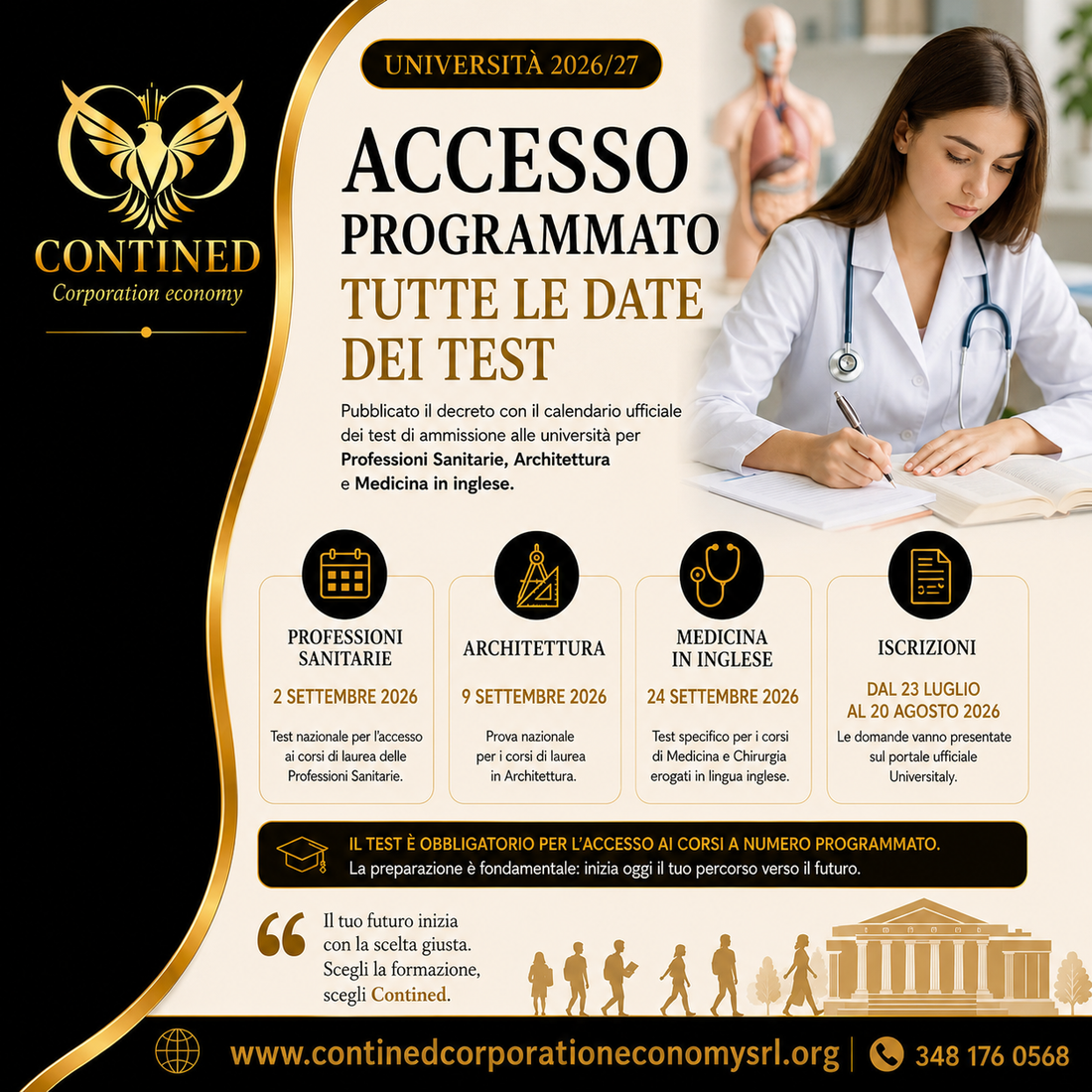 Università 2026/2027: pubblicate le date dei test di accesso per Professioni Sanitarie, Architettura e Medicina in inglese