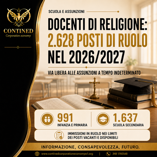 Docenti di religione: 2.628 assunzioni nel 2026/2027