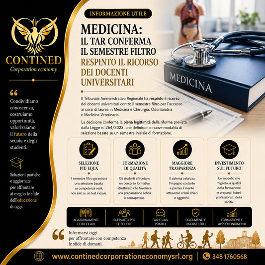 Medicina, il TAR conferma il semestre filtro: una svolta per l’accesso ai corsi di laurea