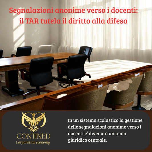 Docenti e segnalazioni anonime: la decisione del TAR